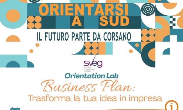 Locandina dell’Orientation Lab Business Plan a Corsano dell’8 giugno 2026