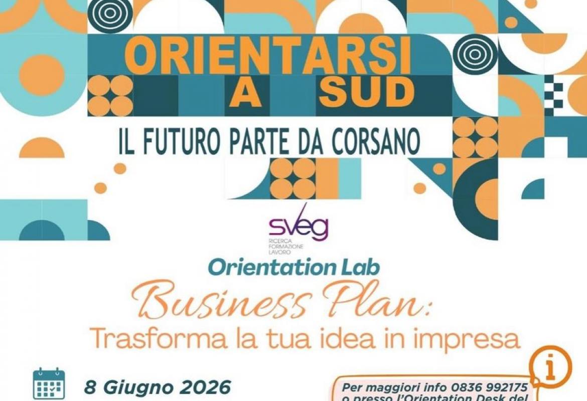 Locandina dell’Orientation Lab Business Plan a Corsano dell’8 giugno 2026